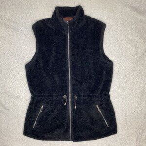 Tsunami Black Fuzzy Fleece Vest: Size Medium